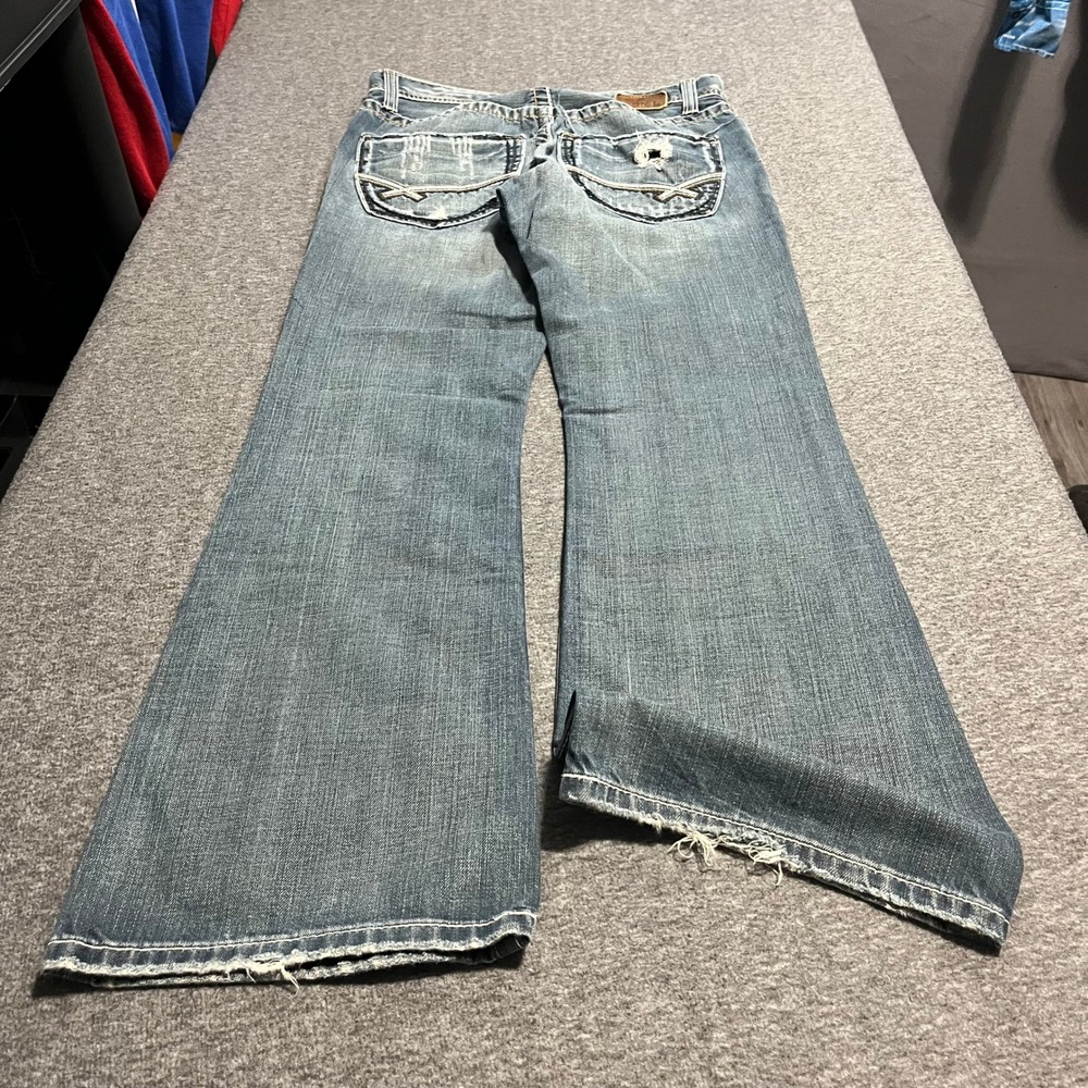 BKE Fulton Mens 29x30 Bootcut Distressed Jeans Medium Wash Denim Y2K Skater